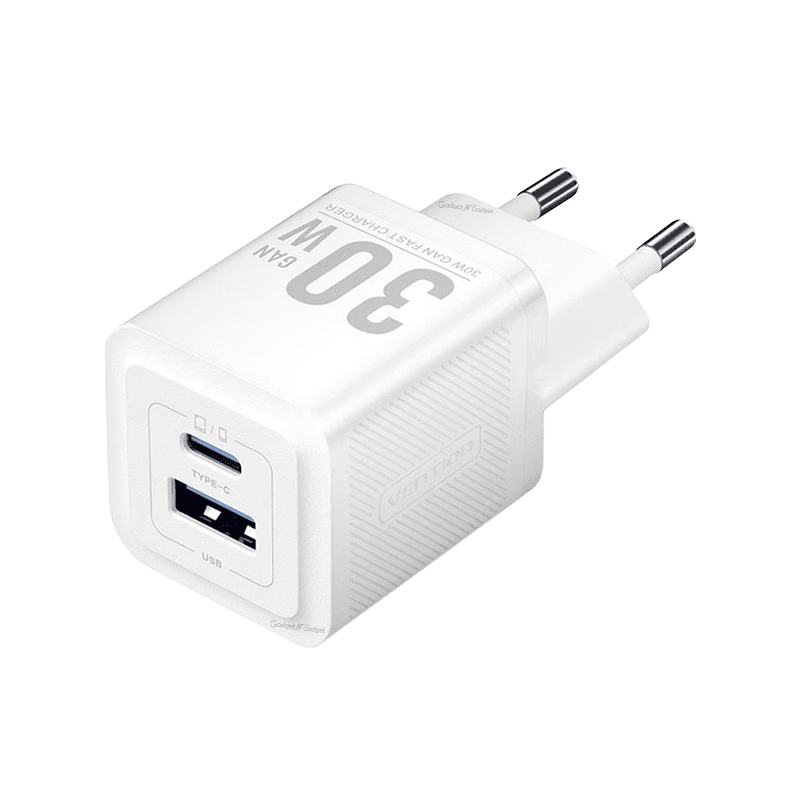 VENTION FEQW0-EU 30W 2-Port USB-C + USB-A GaN Charger - EU Plug