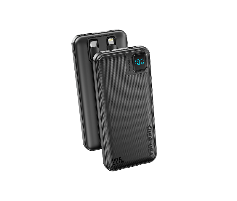 VEN-DENS VD-PB060 10000mAh 22.5W Power Bank with Built-in Cables